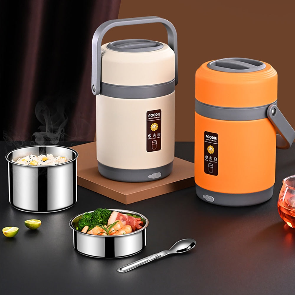 Sikunuo | USB Heated Lunch Box | 304 Stainless Steel, Portable Food Warmer