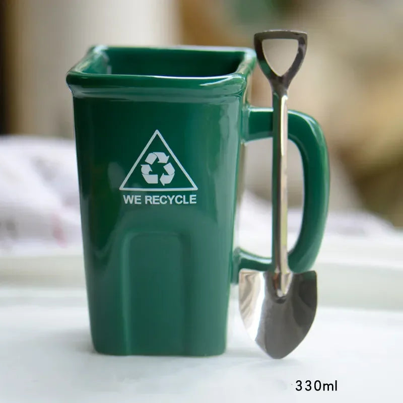 Sikunuo | Large Trash Can Ceramic Creative Mug