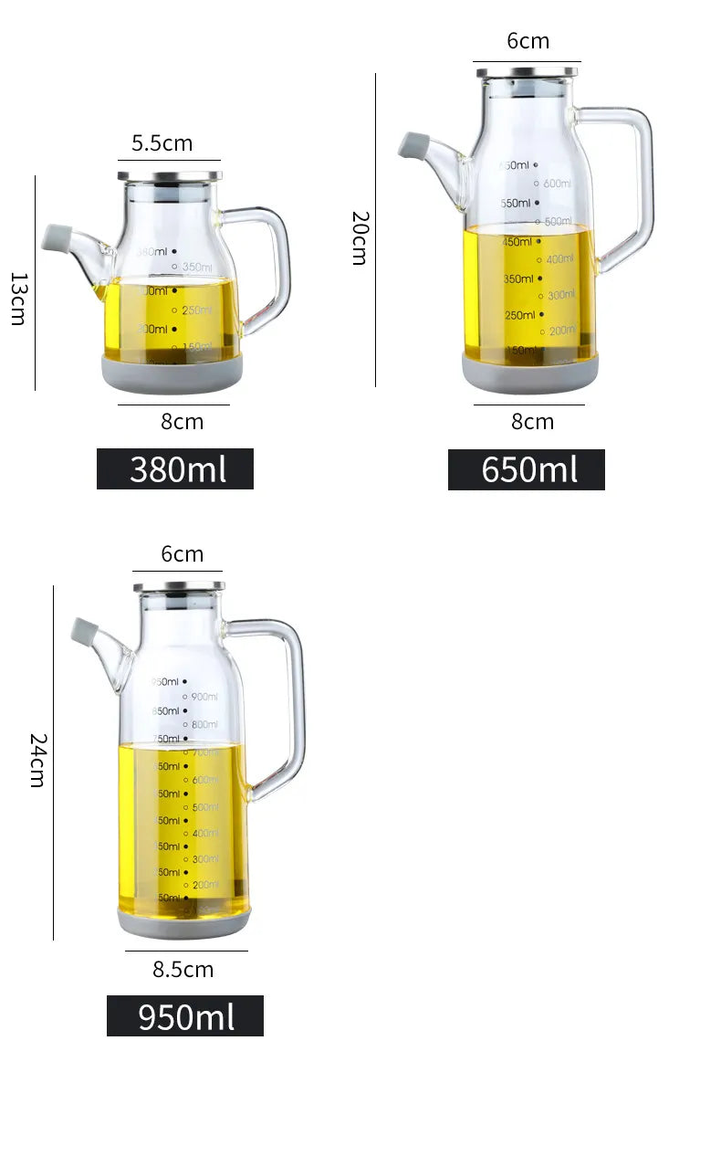 Sikunuo | Pure Glass Measuring Scale Oil Dispenser  Bottle
