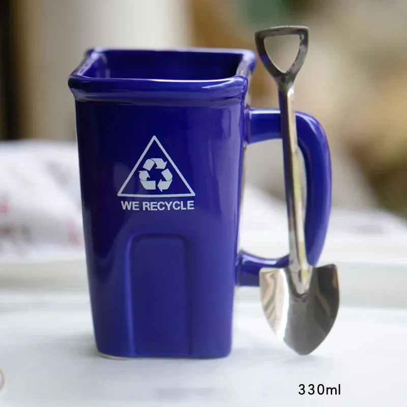 Sikunuo | Large Trash Can Ceramic Creative Mug