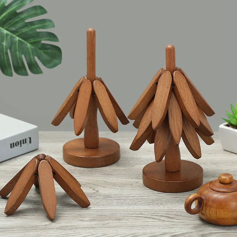 Sikunuo | Wooden Tree Heat Resistant Coaster Set