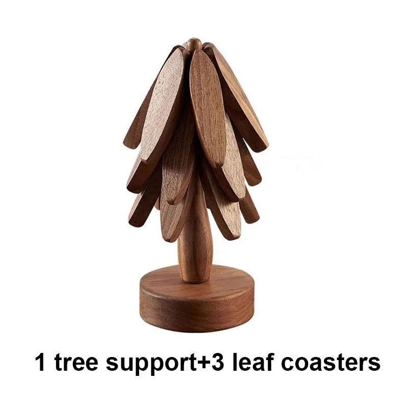 Sikunuo | Wooden Tree Heat Resistant Coaster Set