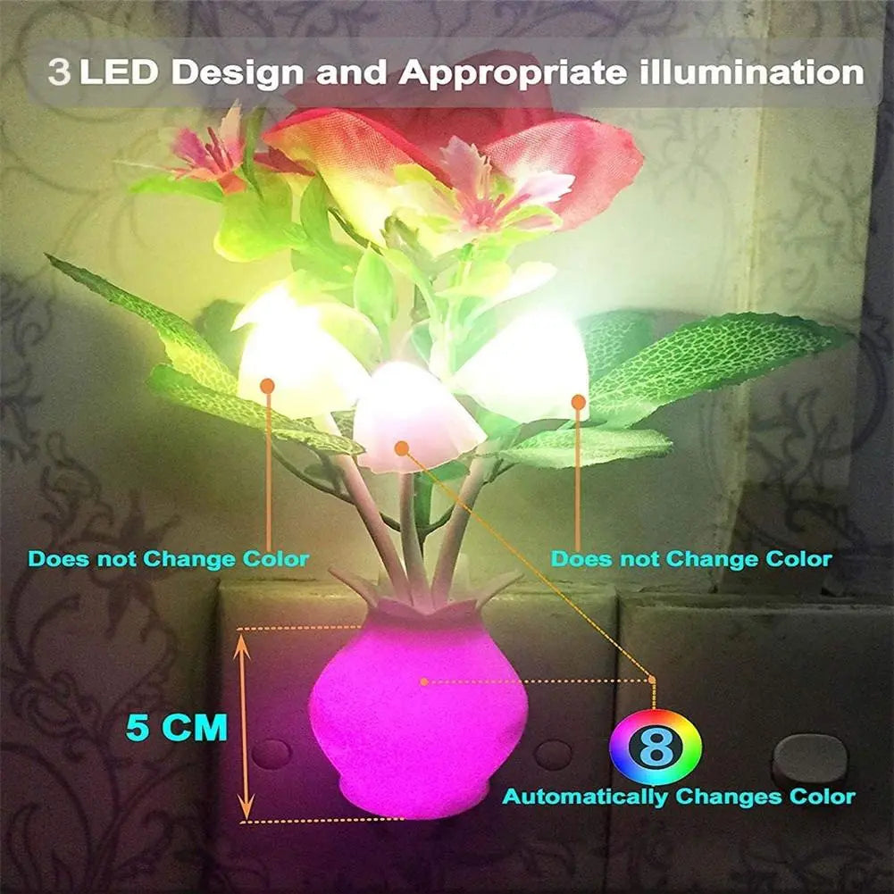 Sikunuo | Mini Flower Vase Smart Light Sensor Night Lamp