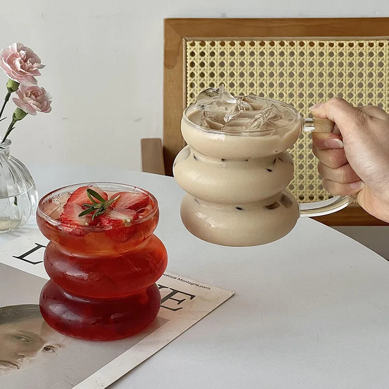 Sikunuo | Sleek Glass Irregular Bubble Mug