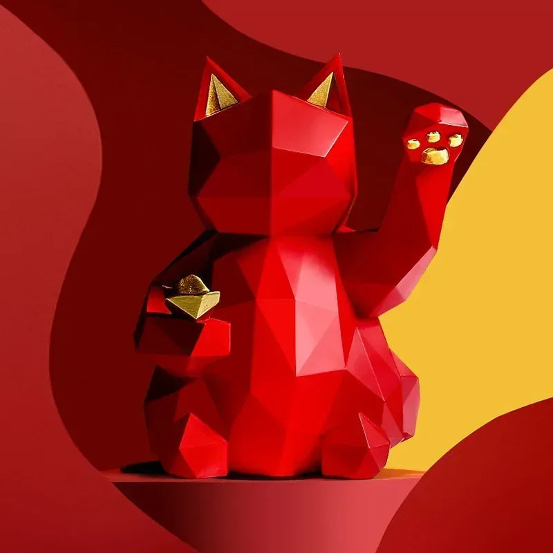 Sikunuo | Nordic Minimalism Geometry Lucky Cat Statues