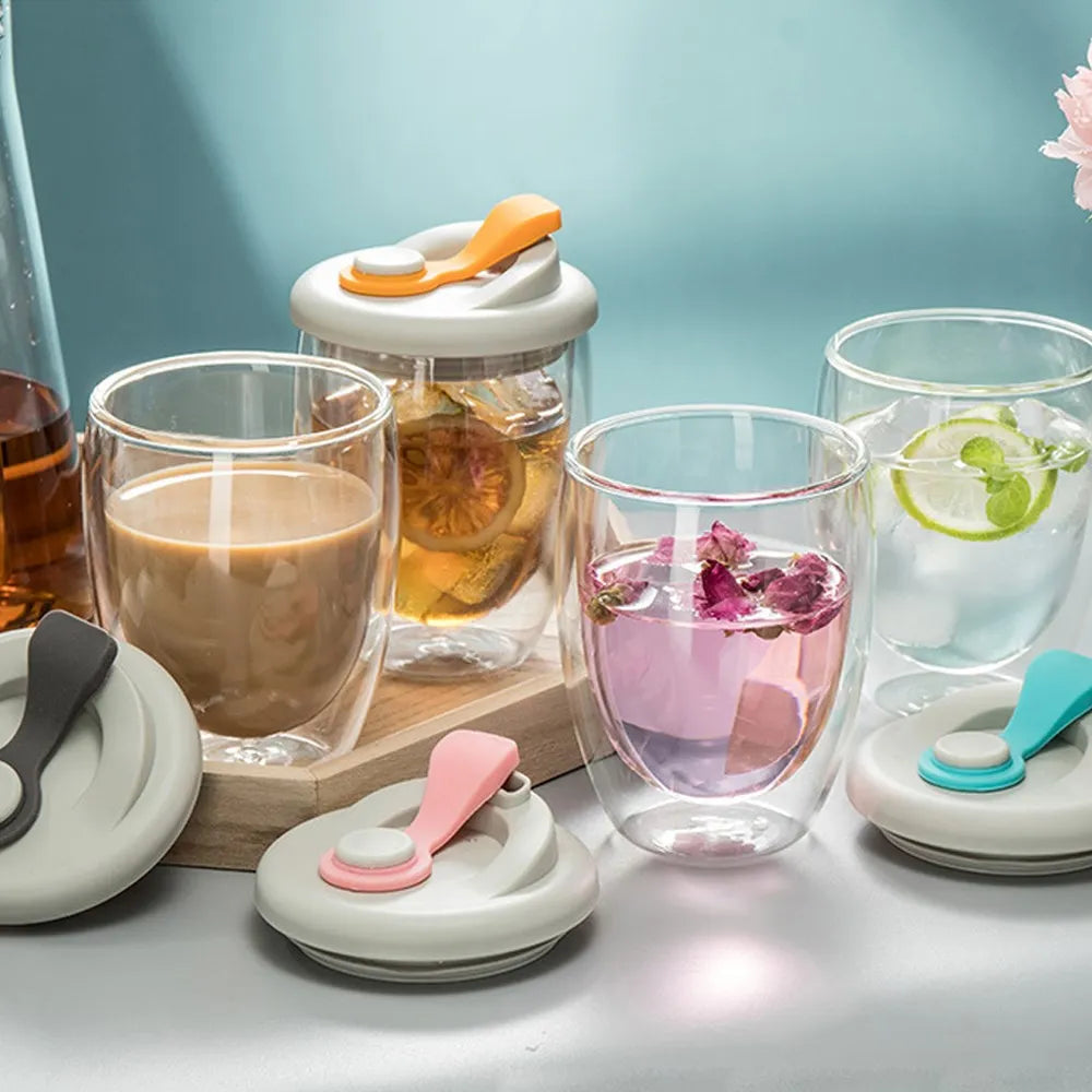 Sikunuo | Leak-Proof Double Wall Glass Transparent Mug