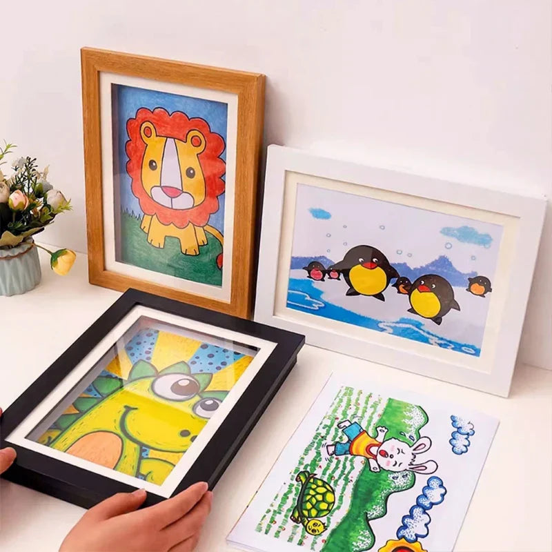 Sikunuo | Magnetic Wooden Kids Easy Open Art Frame