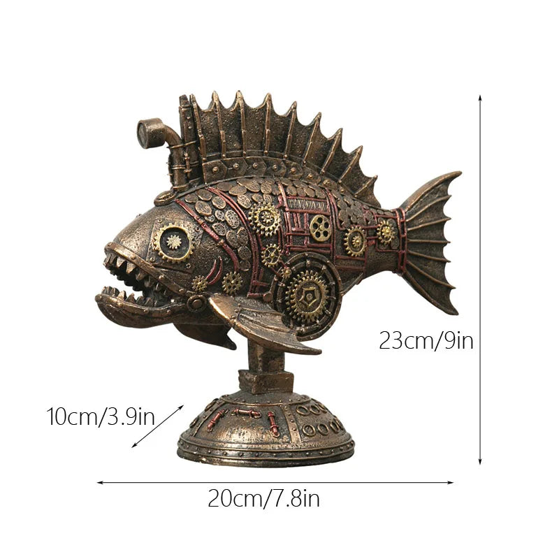 Sikunuo | Steampunk Mechanical Blackfish Figurine