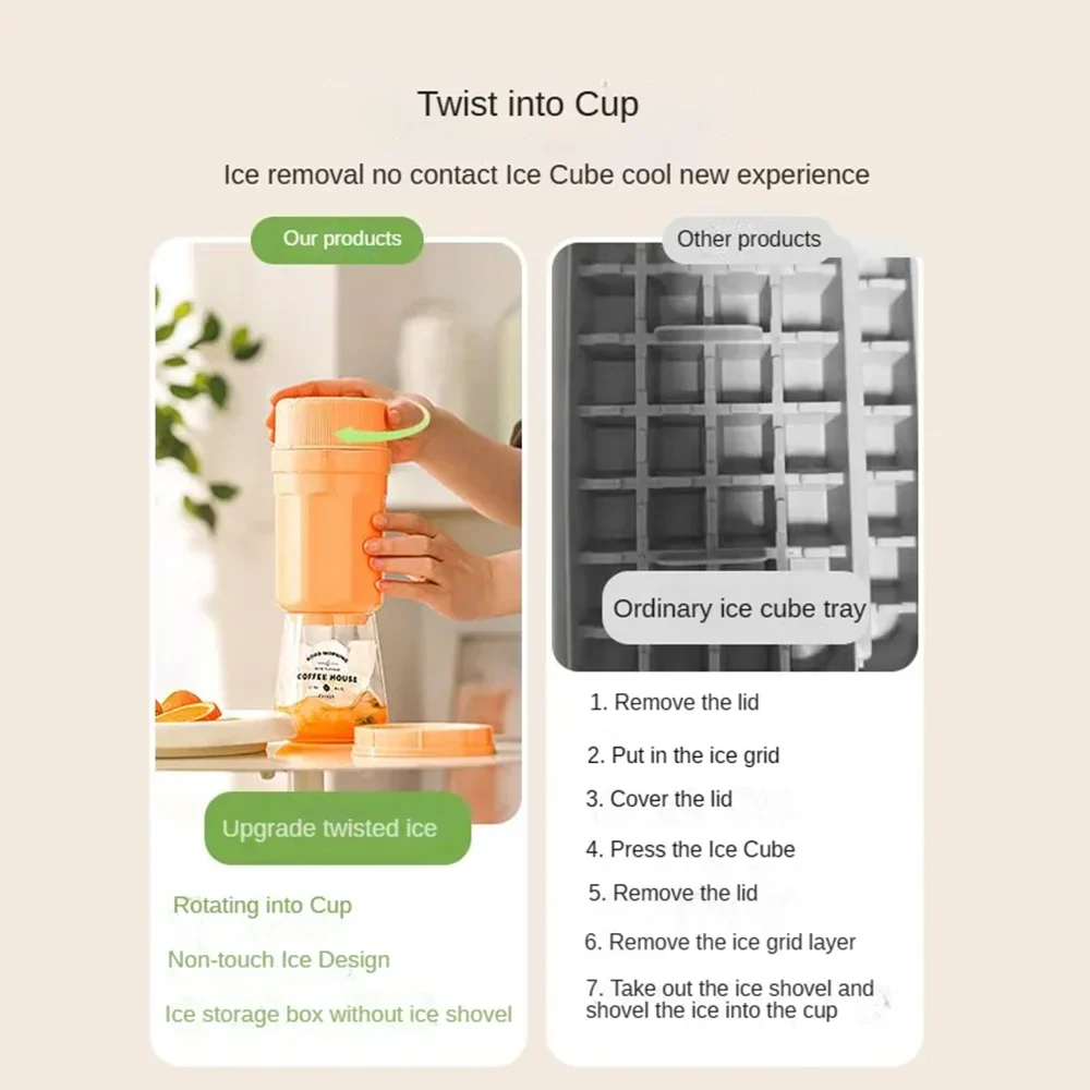 Sikunuo | Automatic Spiral Release Easy-Release Ice Cube Maker