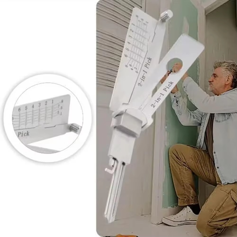Sikunuo | Stainless Steel Key Decoder – 2-in-1 Lock Decoding & Picking Tool for Locksmiths