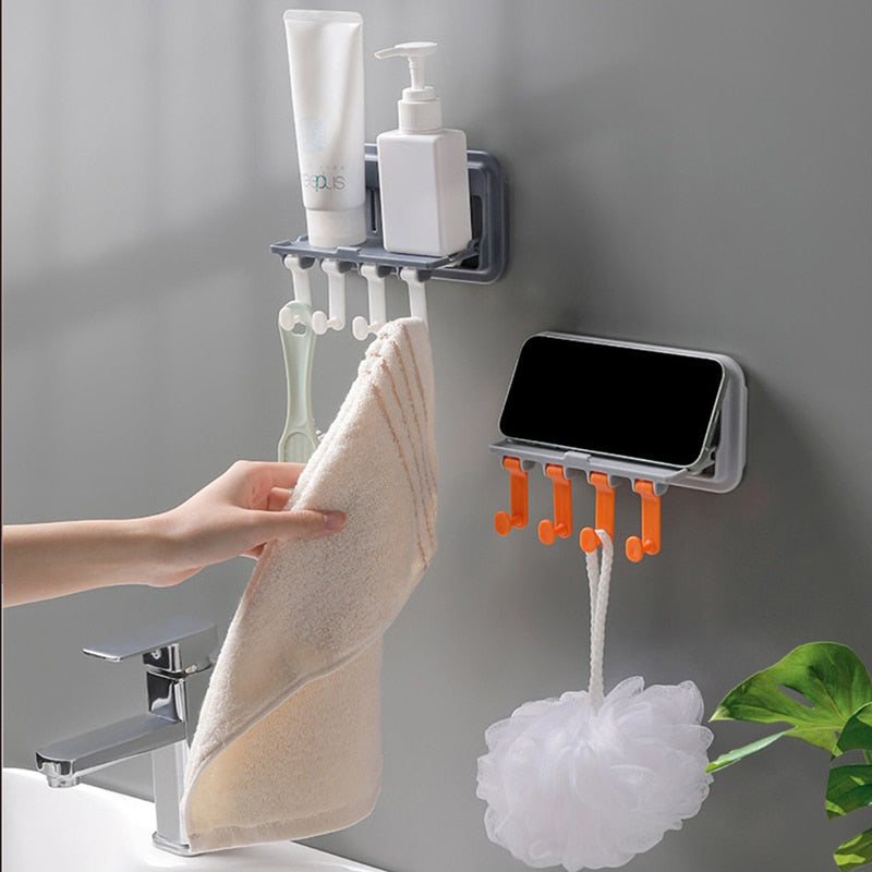 Sikunuo | Wall-Mounted Phone Holder Kitchen Organizer Rack