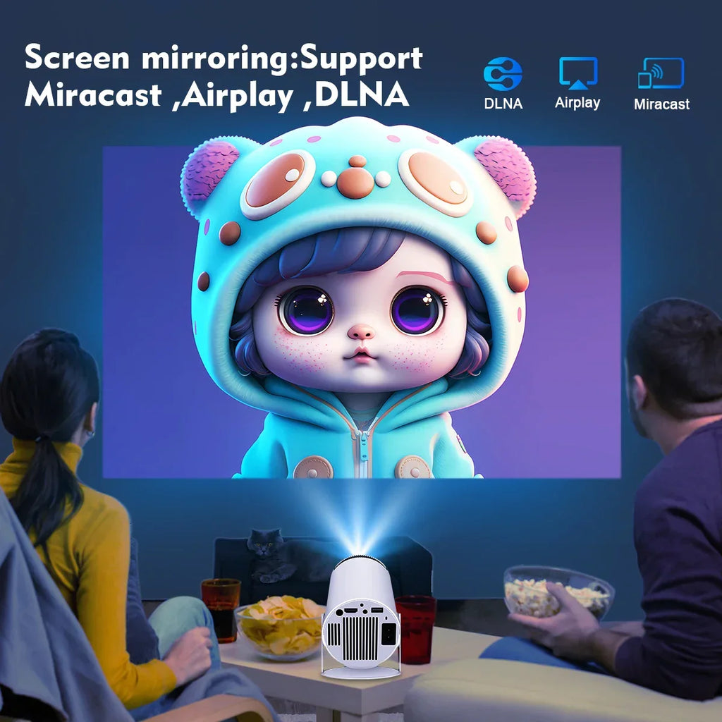 HY300 Pro Smart Mini Projector – Android 11 & 180° Flexible