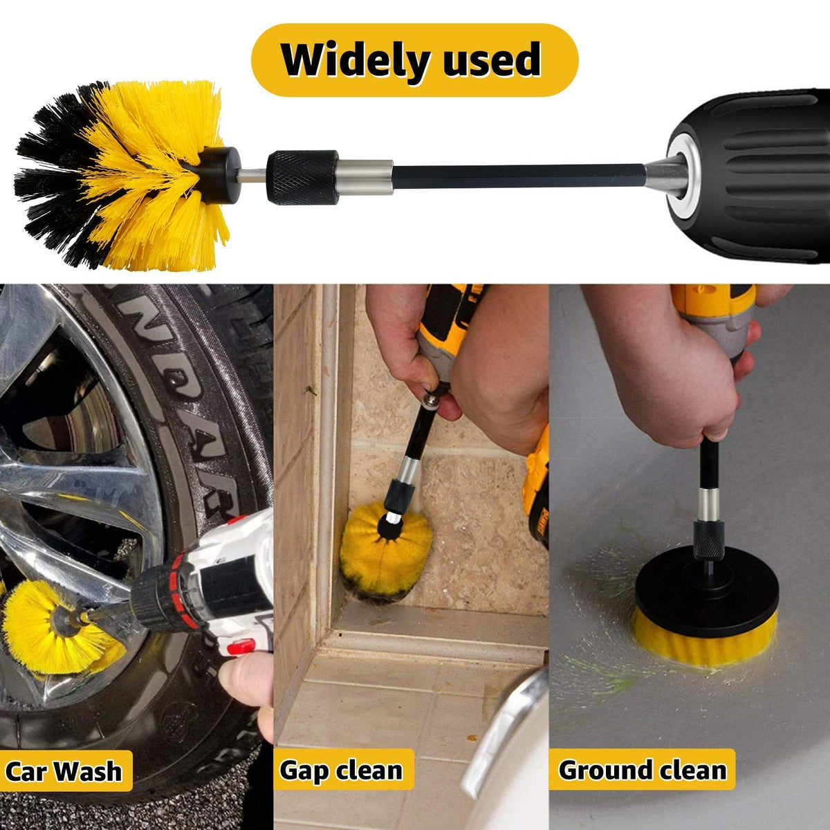 Sikunuo | 5PCS Electric Drill Attachment Ultimate Cleaning Brush Kit