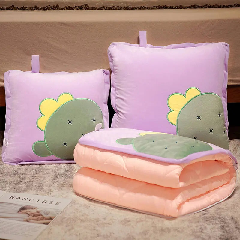 Sikunuo | Playful Cartoon Toast Foldable Travel Pillow Blanket