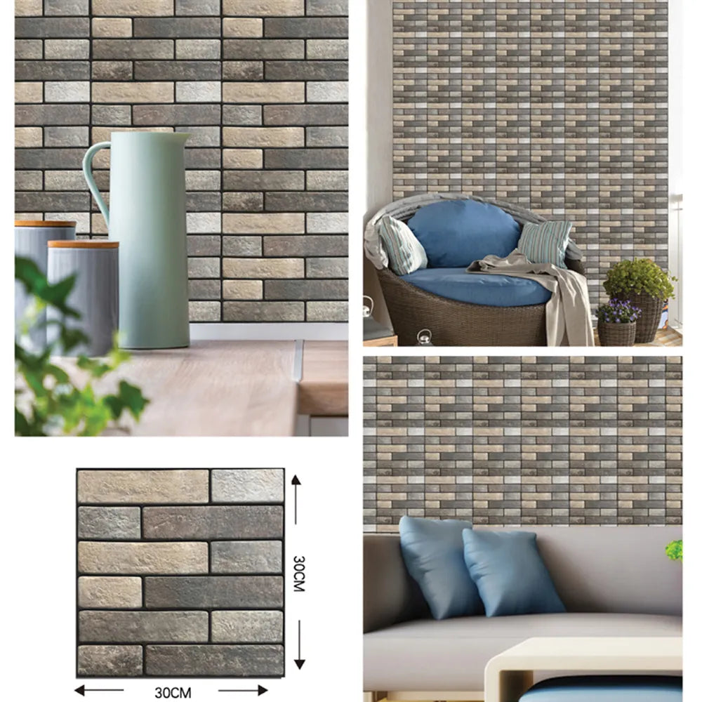 Sikunuo | 3D Wall Brick Pattern Decal