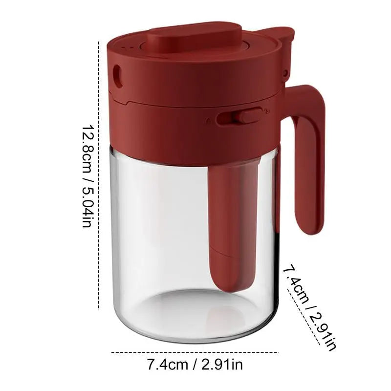 Sikunuo | Transparent Glass Lockable Airtight  Seasoning Jar with Spoon