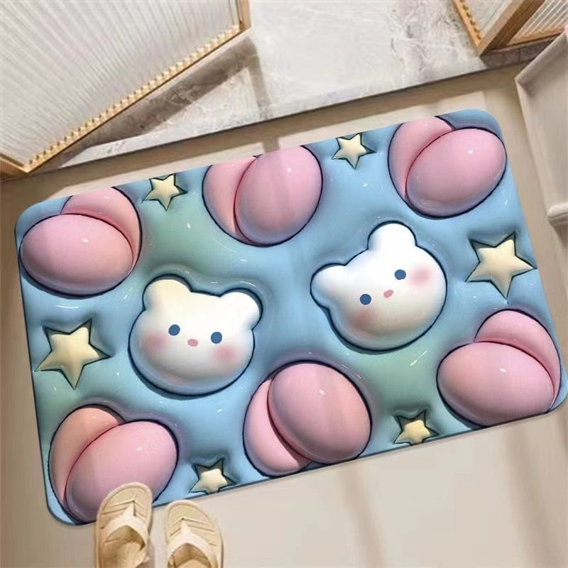 Sikunuo | Non-Slip Cartoon Colorful Fun Quick Water Absorbent Mat