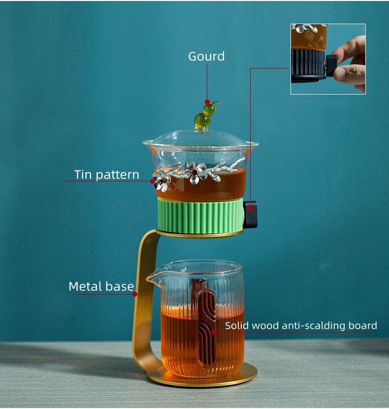 Sikunuo | Ancient Mystery Leaf Glass Teapot