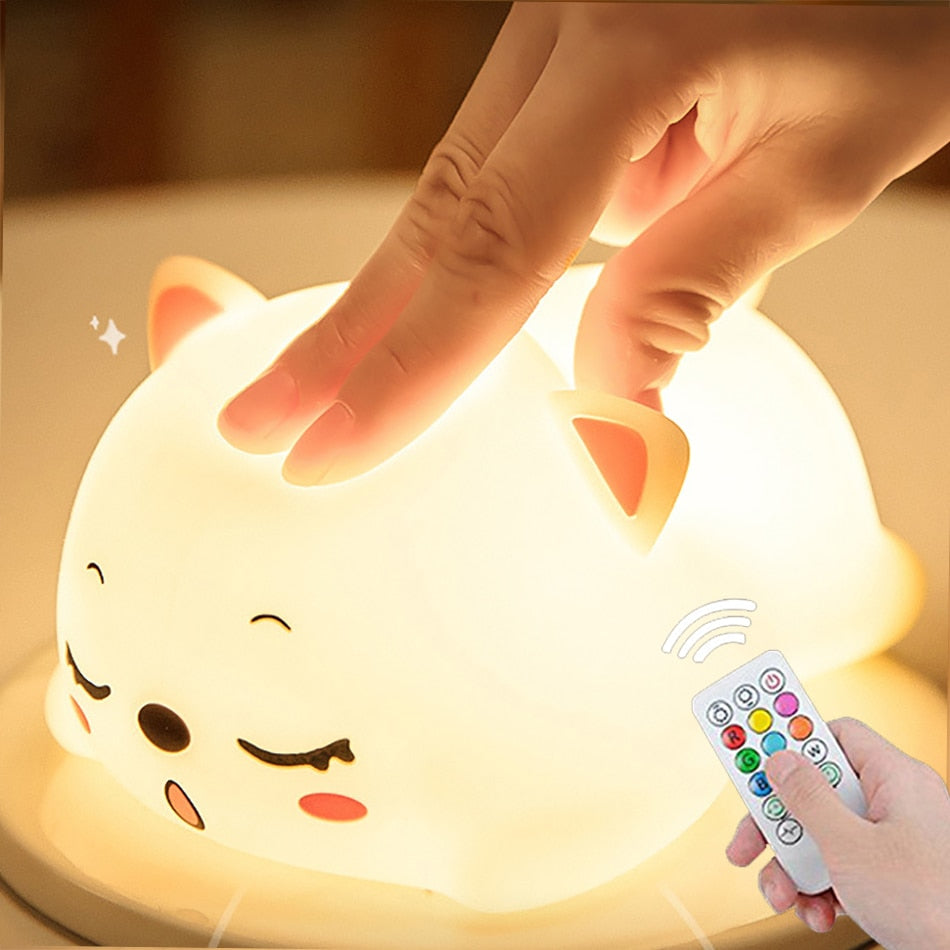 Sikunuo | Mini Cat LED Touch Sensor Night Lamp