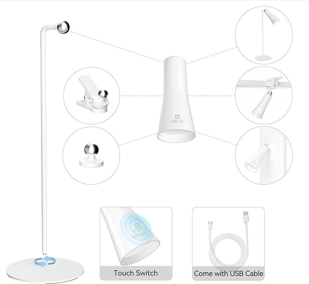 Sikunuo | Shiny Orbit Rechargeable Rotating Desk Lamp