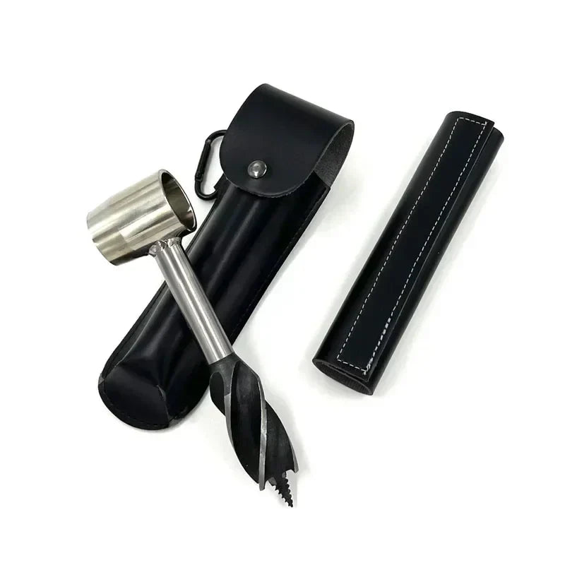 Sikunuo | Bushcraft Hand Drill FerroDrill | Outdoor Survival Tool | Robust Carbon Steel | 16.5 cm