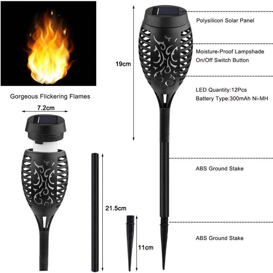 Sikunuo | Outdoor LED Solar Artificial Flame Lamp