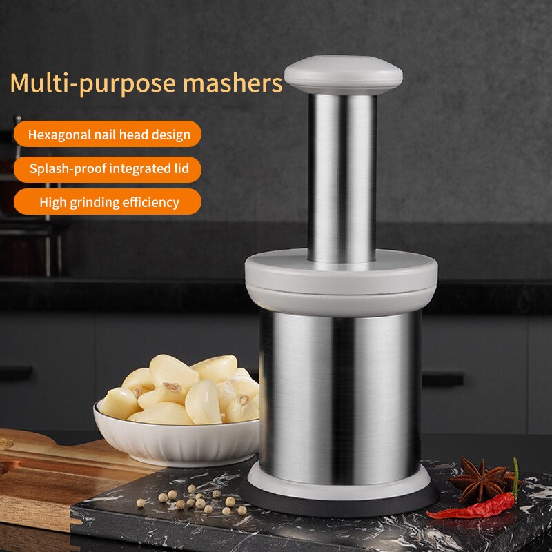 Sikunuo | Easy Food Stainless Steel Garlic Grinder