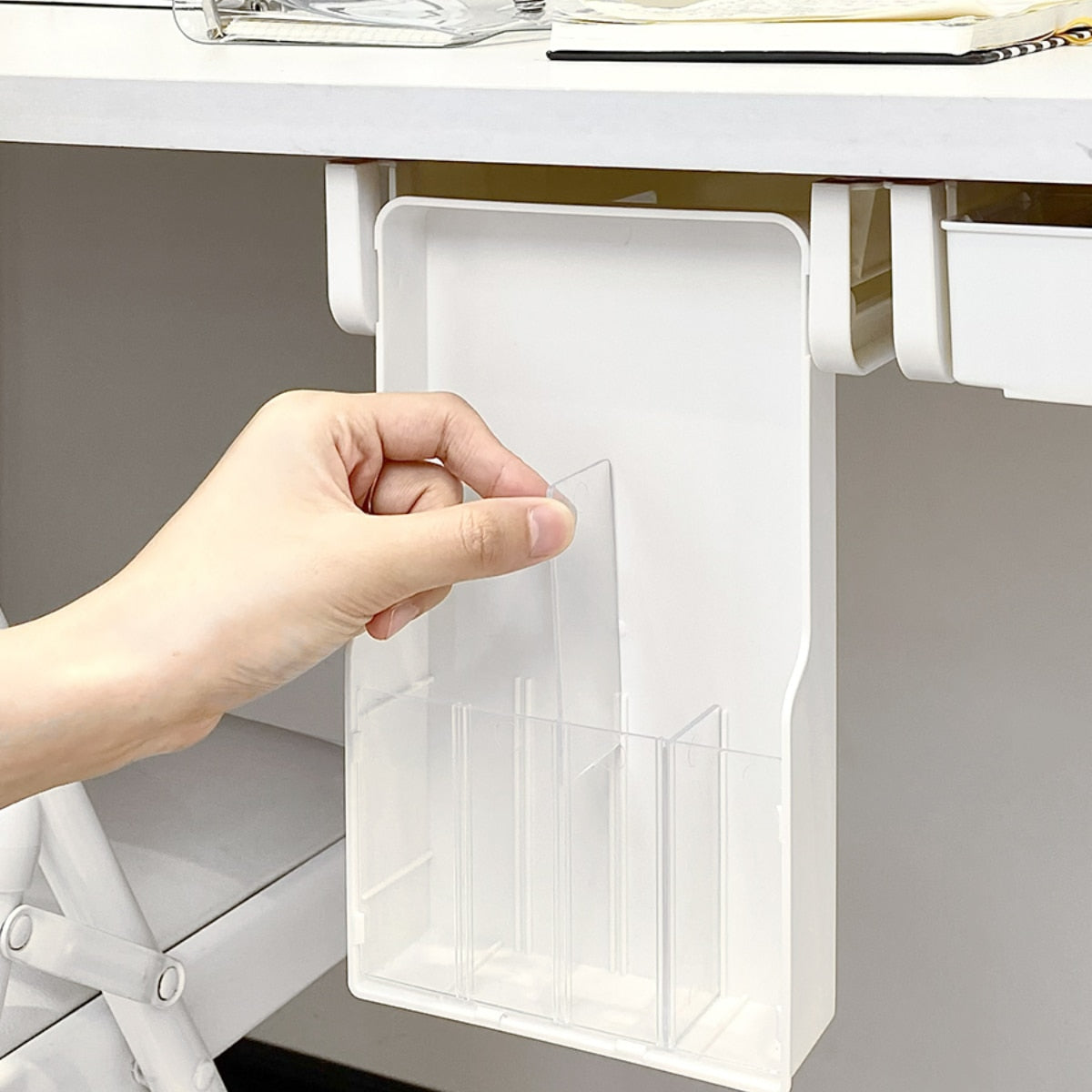 Sikunuo | Clever Under Desk Hidden Sliding Drawer Organizer
