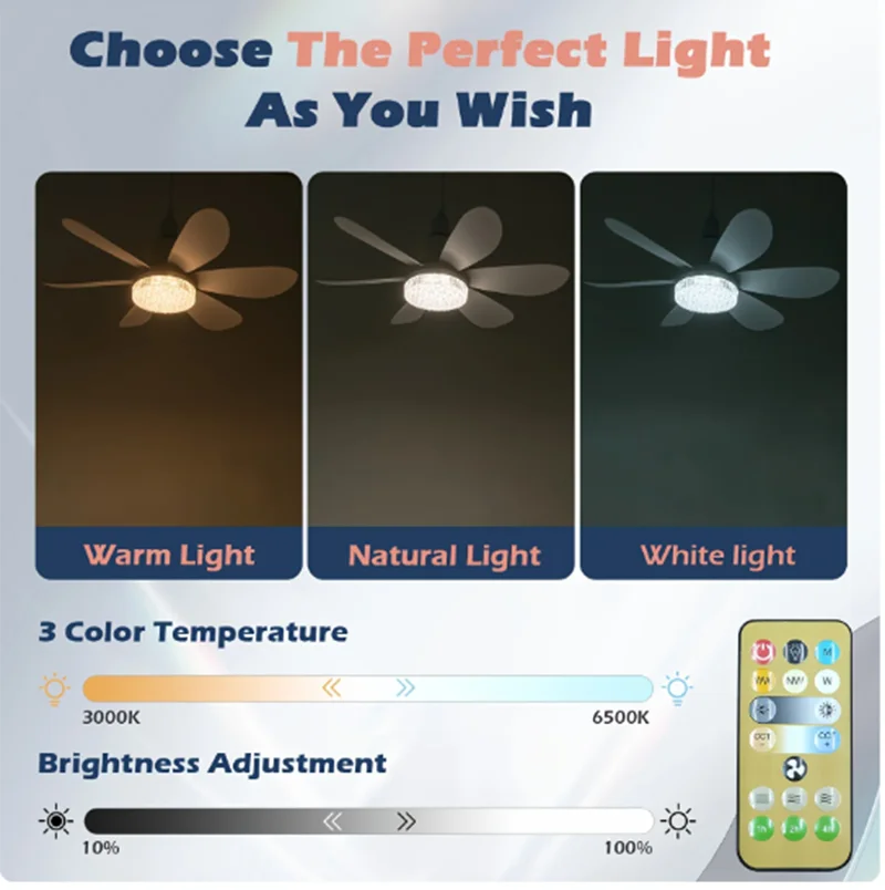 Sikunuo | Elegant Flower Energy Saving RC Ceiling Fan Lamp