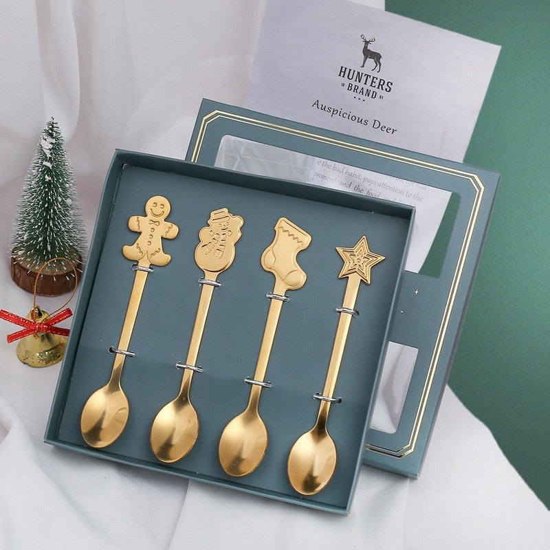 Sikunuo | 4Pcs Christmas Best Wishes Tableware Set