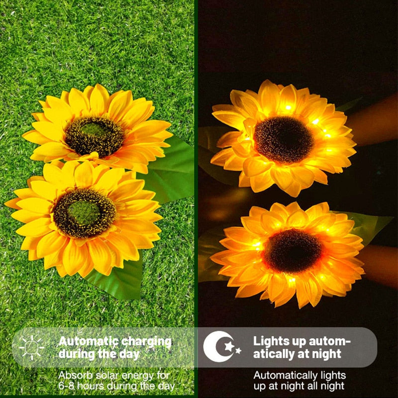 Sikunuo | Sunflower Waterproof Solar Led Garden Lights