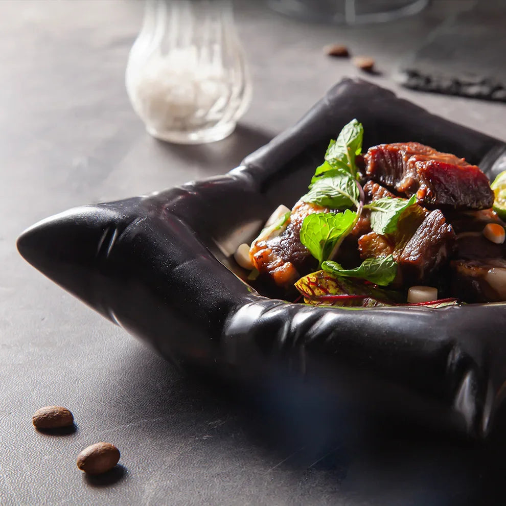 Sikunuo | Ceramic Artistic Pillow Shape Food Plate