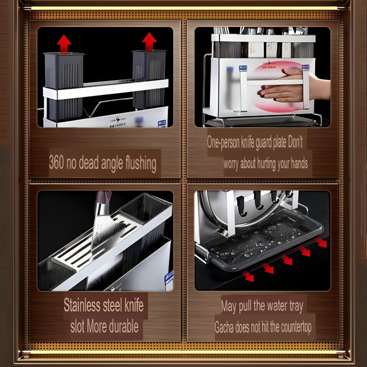 Sikunuo | Stainless Steel Wall Mounted Knife Organizer Rack
