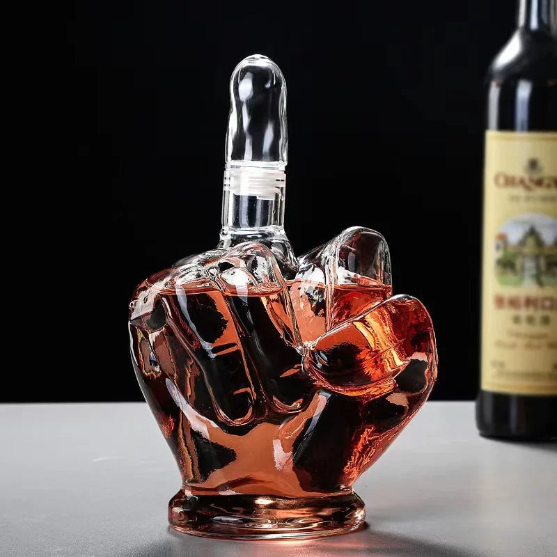 Sikunuo | Middle Finger Crystal Clear Fun Decanter