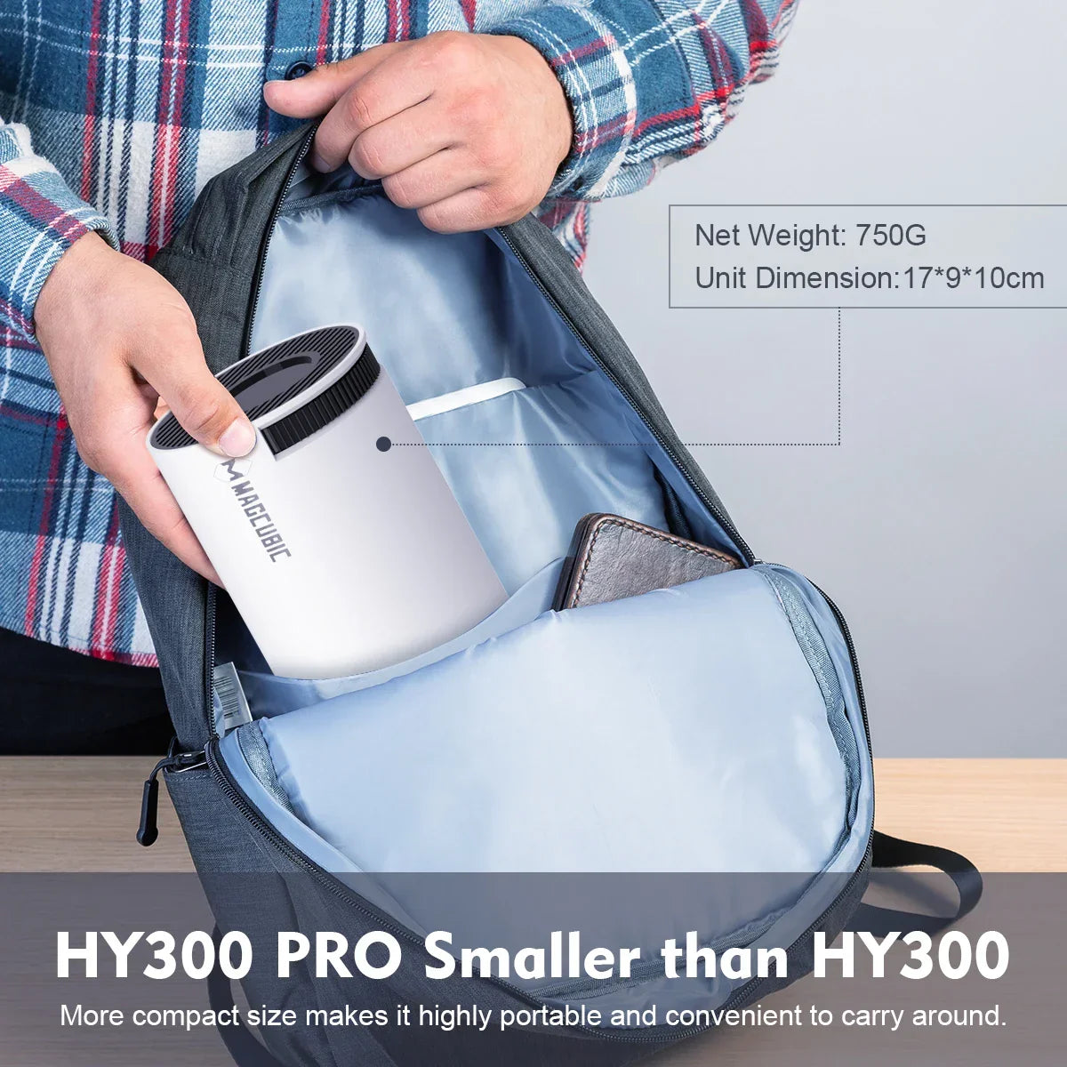 HY300 Pro Smart Mini Projector – Android 11 & 180° Flexible