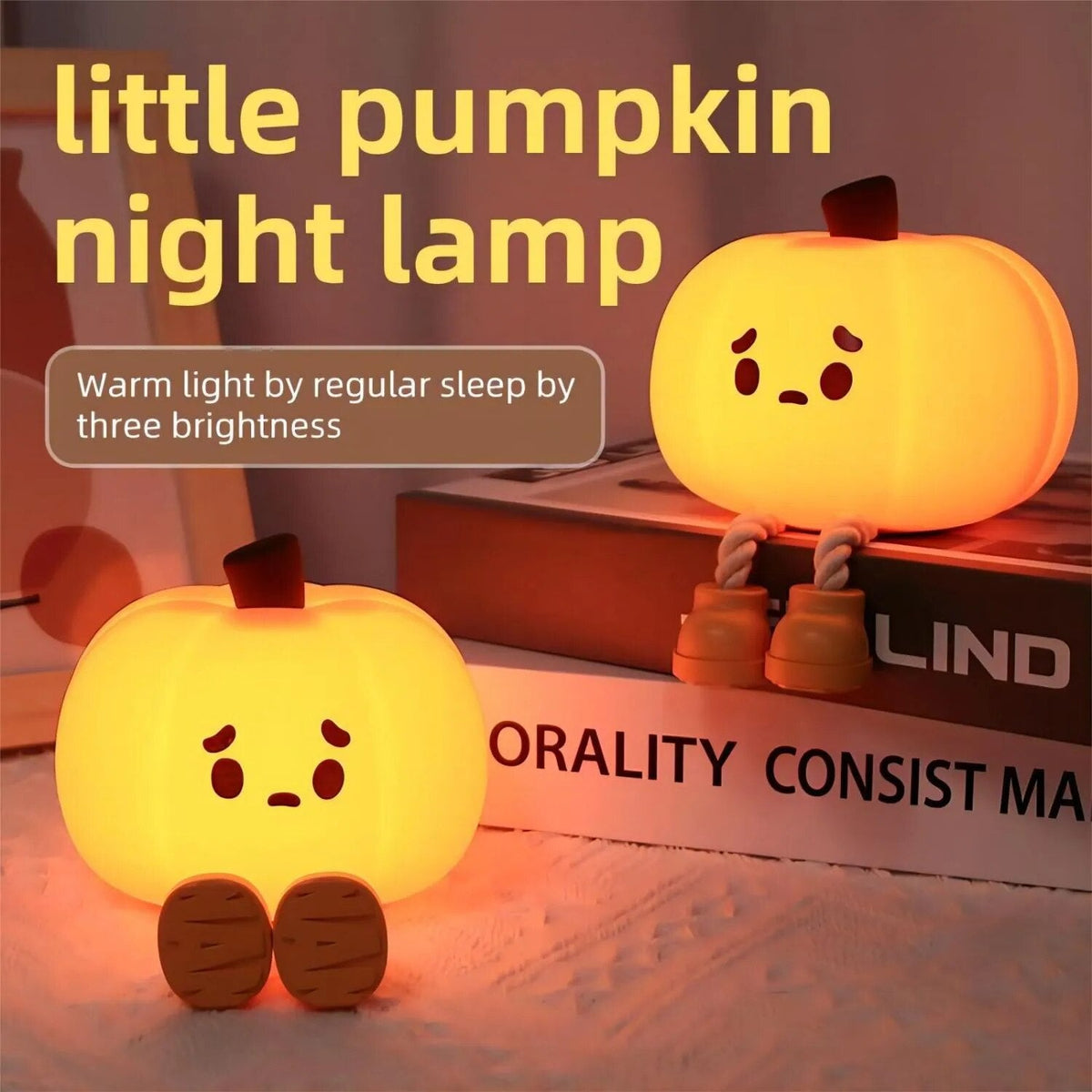 Sikunuo | Sad Pumpkin Touch Sensor Lamp Decor
