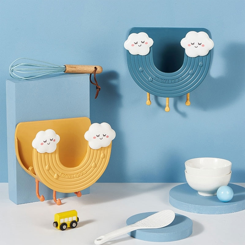 Sikunuo | Rainbow Wall-Mounted Hook Kitchen Pot Lid Holder