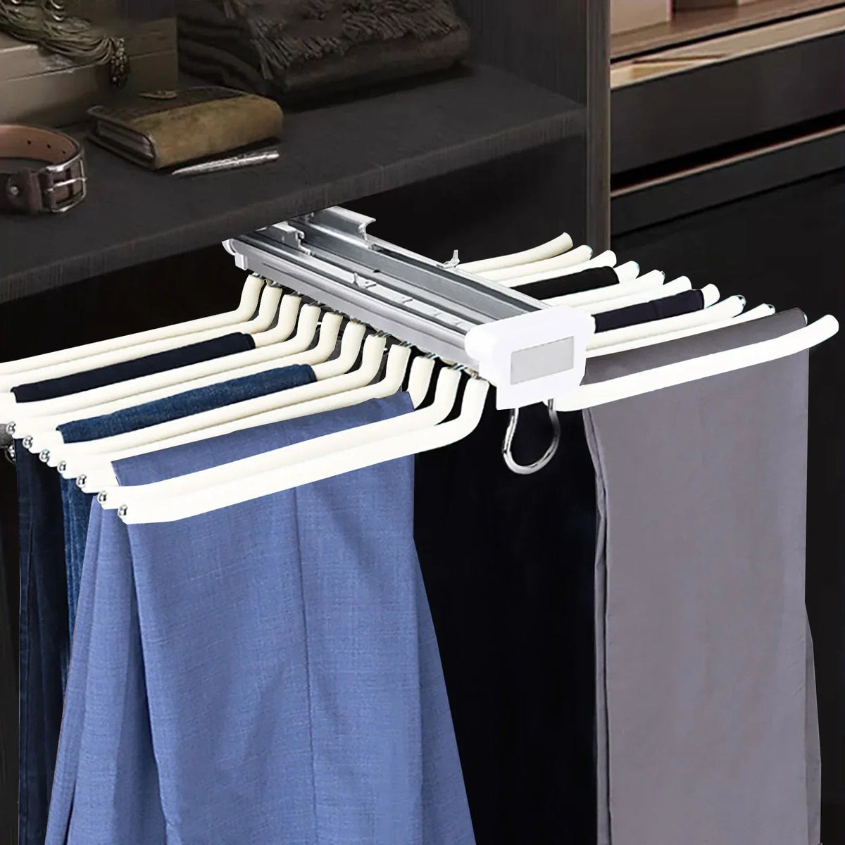 Sikunuo | Smart Slide-Out Rail Cloth Organizer
