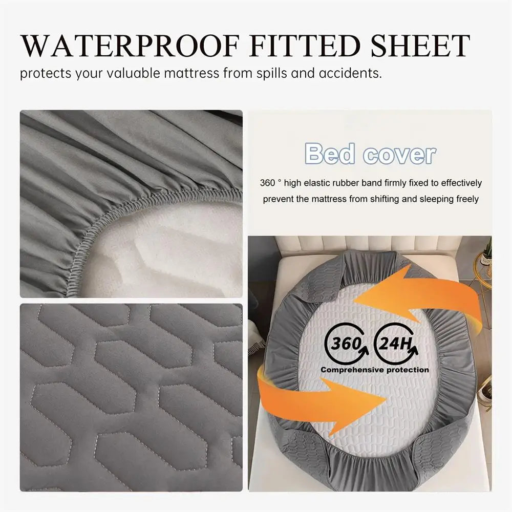 Sikunuo | Waterproof Ultra-Soft Fitted Latex Mattress Pad Cover