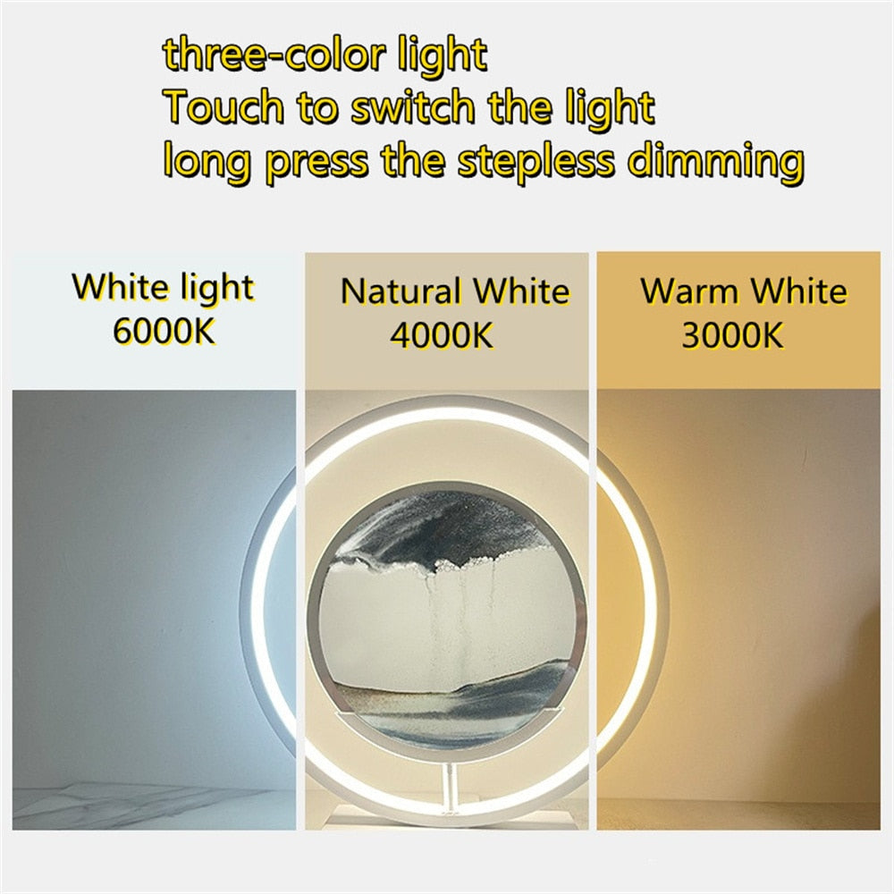 Sikunuo | 3D LED Flowing Sand Art Table Lamp