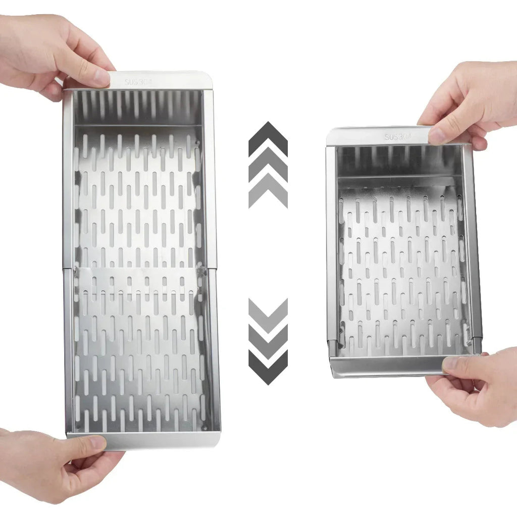 Sikunuo | Retractable Over Sink Stainless Steel Vegetable Drain Basket