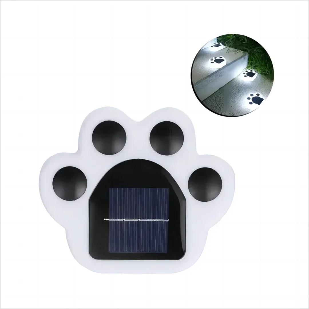 Sikunuo | Glowing Paw LED Solar Pathway Outdoor Lights