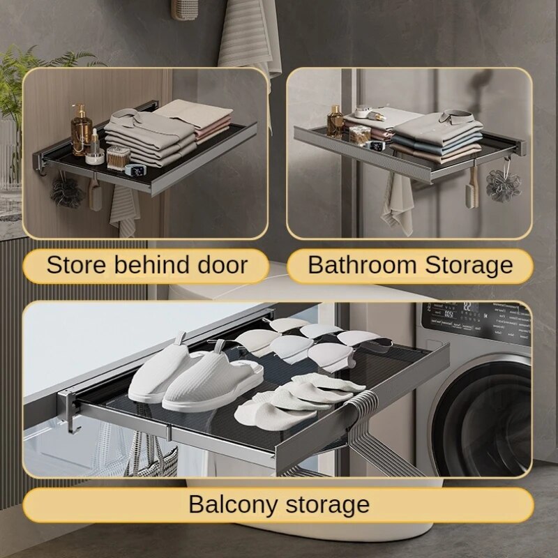 Sikunuo | Retractable Laundry Organizer Net Rack