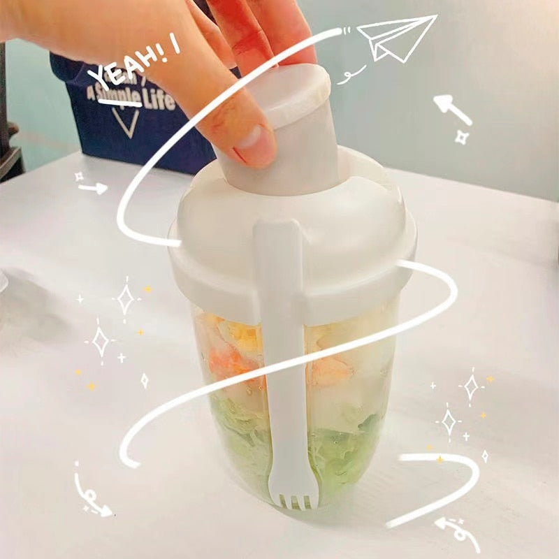 Sikunuo | Portable Built-in Fork Mini Salad Cup