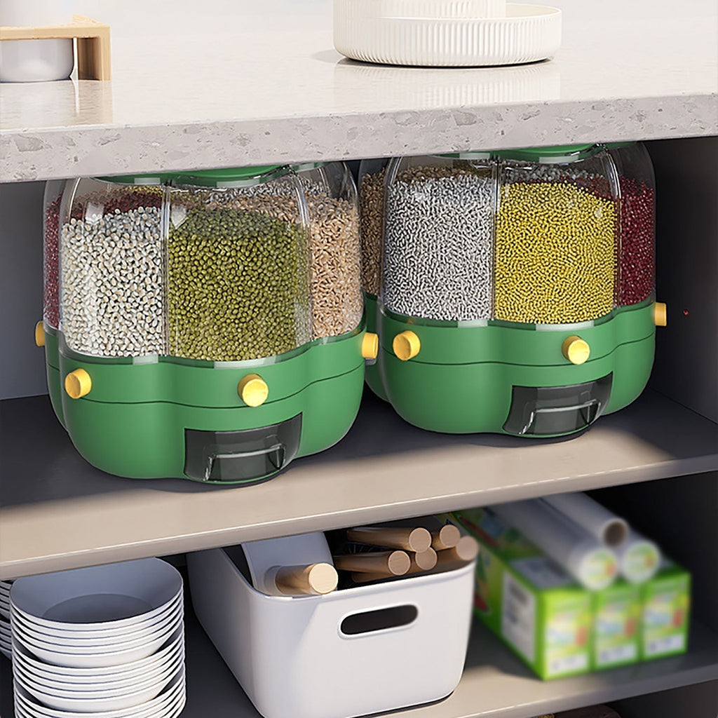 Sikunuo | 6-Grid Rotating Grain Storage Dispenser