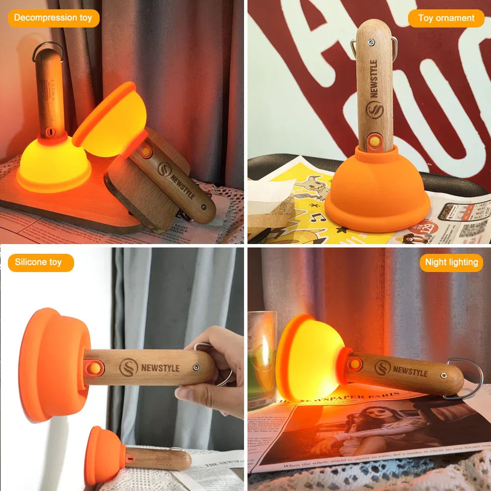 Sikunuo | Plunger Style Stress Relief LED Night Lamp
