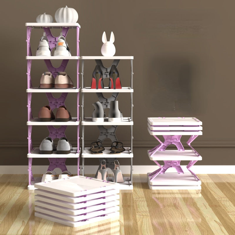 Sikunuo | Space Saving Foldable Stackable Shoe Storage Rack