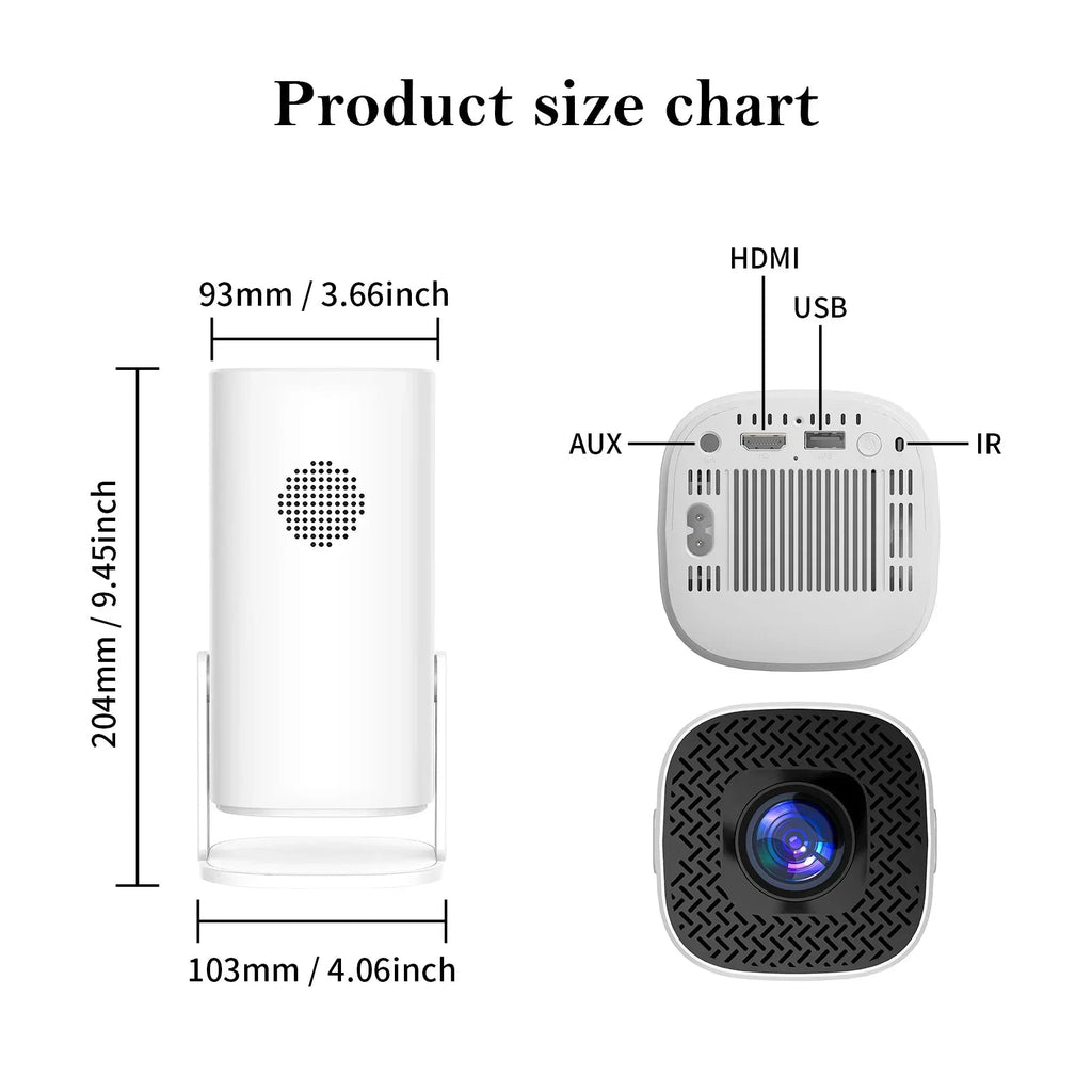 Sikunuo | Smart Mini Android 4K Support Home Cinema Projector
