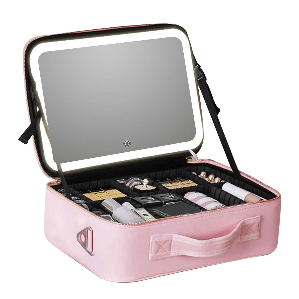 Sikunuo | Travel Cosmetic Case LED Mirror Makeup Bag