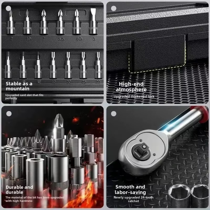 Sikunuo | 46 or 53 Piece Automotive Socket and Torque Wrench Repair Tool Set